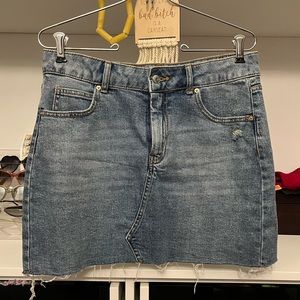 Distressed Denim Skirt